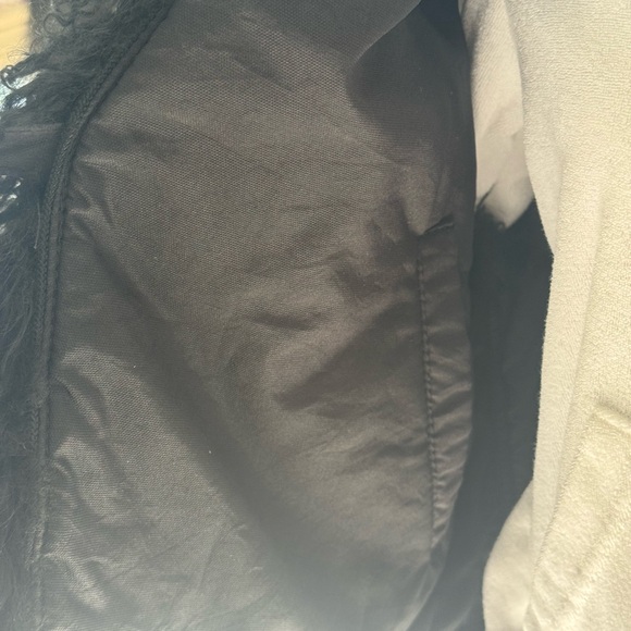 Women's Black vintage Mongolian lamb reversible vest with pockets - Picture 2 of 13